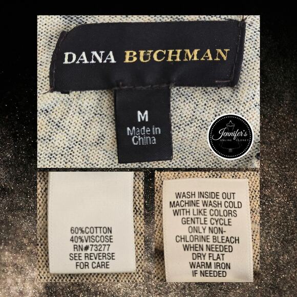 Dana Buchman Brown and Tan Animal Print 3/4 Sleeve Sweater Size MED - Picture 7 of 9